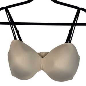 Body by Victoria Ipex Bra Size 36DD Tan Underwire Removable Black Straps Padded